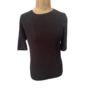 Rag & Bone 1/4 sleeve pullover knit top Sweater Sz medium black